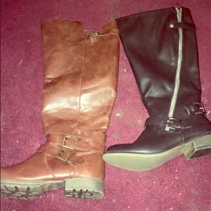 2 pair of riding boots.