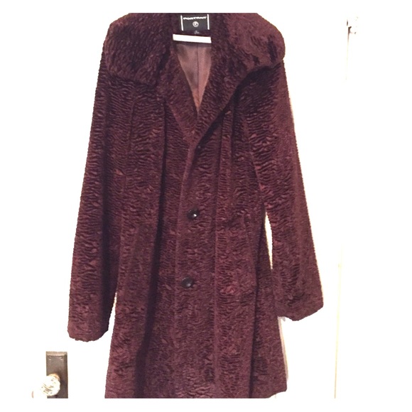 Faux fur brown overcoat