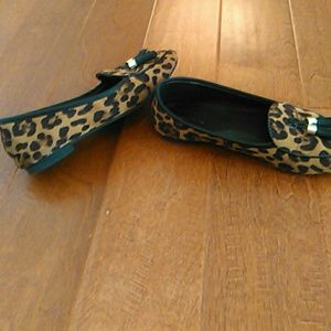 Tasseled Cheetah Print Loafers