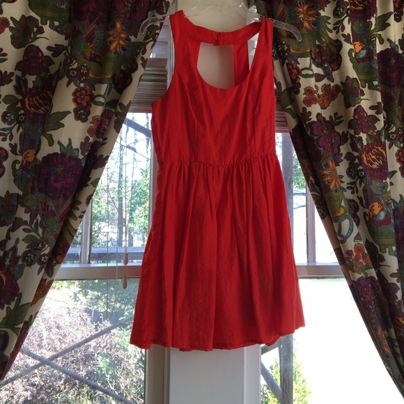 Forever 21 Open back coral dress - Picture 1 of 2