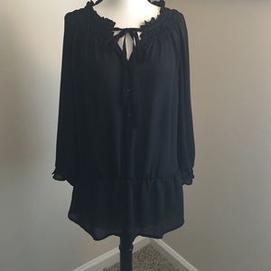 Black sheer bohostyle top