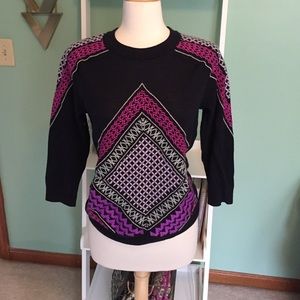 Navy embroidered sweater