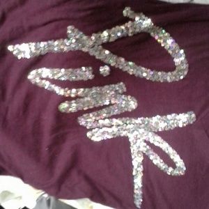 VS PINK BLING maroon t-shirt