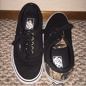 Vans black and camo shoes