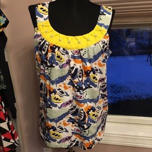 Boden sailboat print tank top size 6 NWT