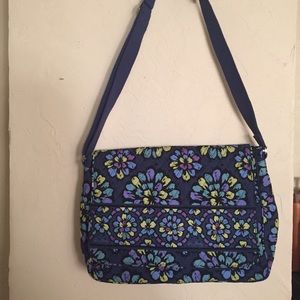 Vera Bradley Laptop Messenger Bag in Indigo Pop