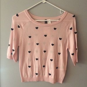 NWT embroidered heart sweater 💕