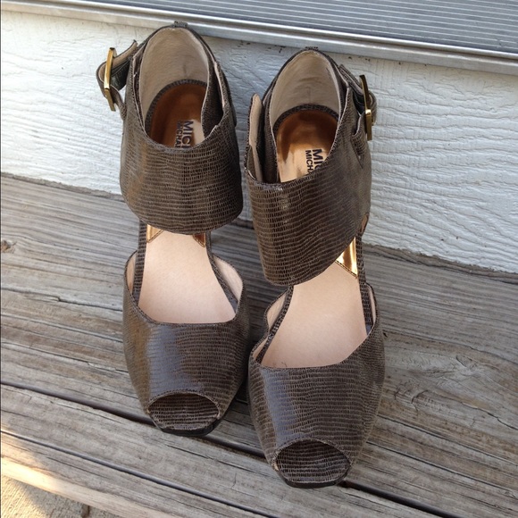 Michael Kors Shoes - Michael Kors Snake Print Heels