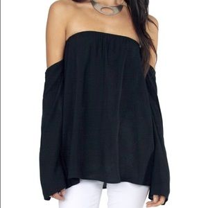 Black off the shoulder top from Tobi