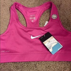 Pink nike sports bra