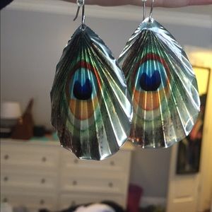 Peacock dangling earrings