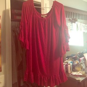 Red Ruffled Tunic
