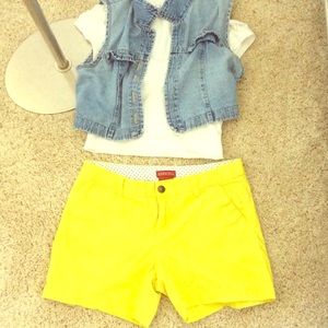 Yellow Shorts with free Pink with yellow tank