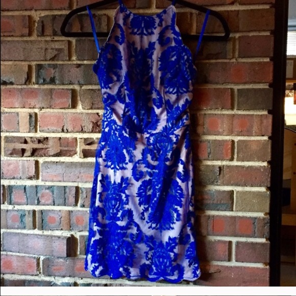 Tight blue dress