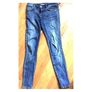 Topshop Blue Jeans with Rivets