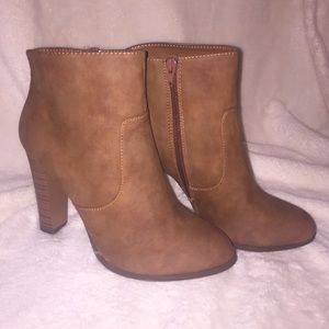 Brown heel booties