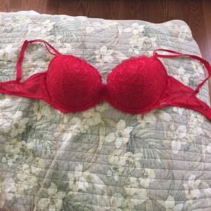 PINK red lace slight push-up bra