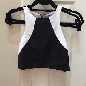 Black and white crop top.
