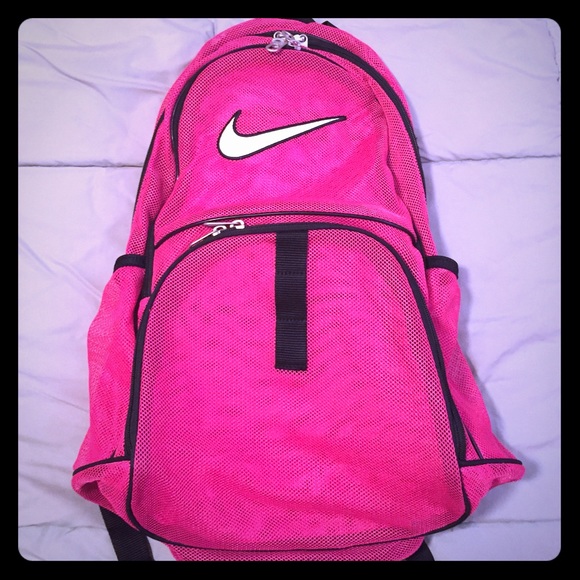 Pink mesh Nike backpack