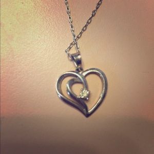 Zales sterling silver heart shape necklace
