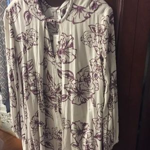 Free people floral foil tunic dress size small