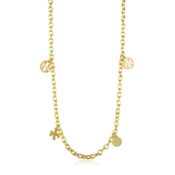 Tory Burch gold logo charm necklace