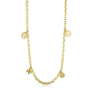 Tory Burch gold logo charm necklace