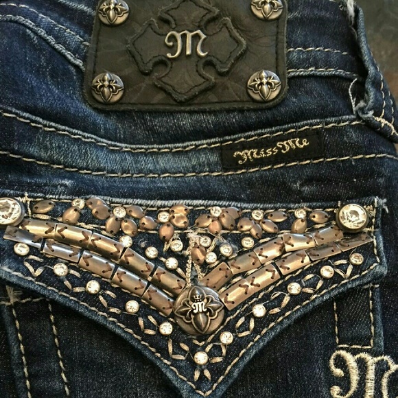 Miss Me Boot Cut Embellished Pocketflap Jeans