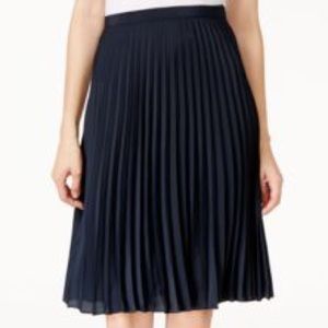 Michael Kors Navy Pleated Skirt