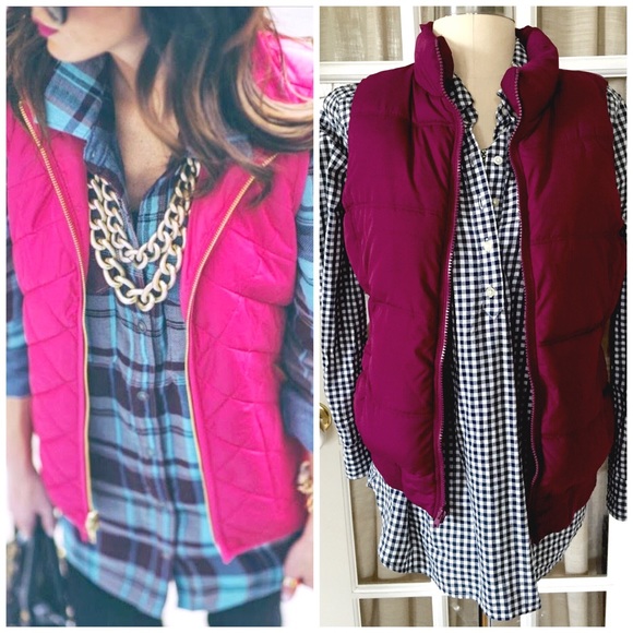 Old Navy Jackets & Blazers - Get The Look- Berry Colored Puffer Vest