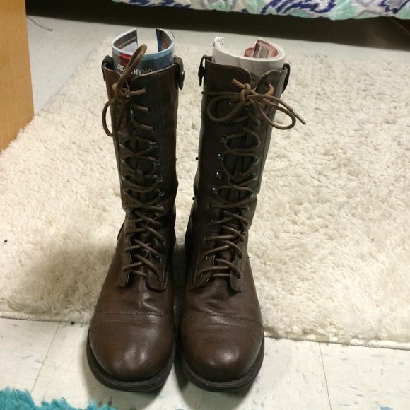 Madden Girl Brown Combat Boots