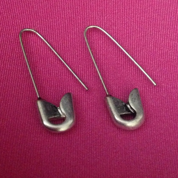Safety pin hoop earrings