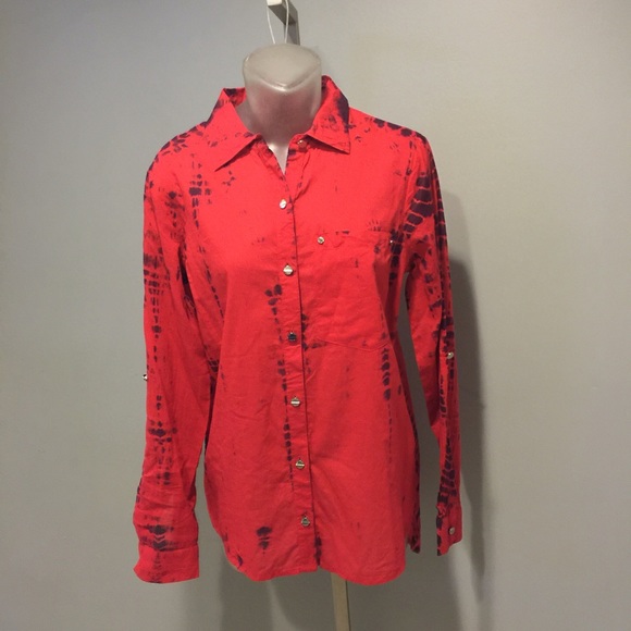 SALE Michael Kors tie dye button down-red