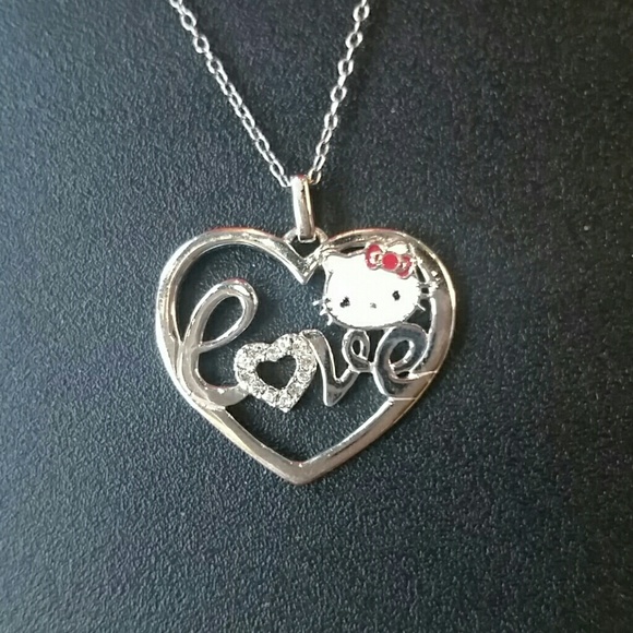 Hello Kitty Sterling Silver Heart Necklace