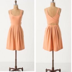 Anthro Peach Rolo Cross Back Dress