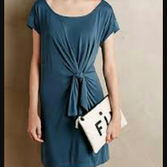 Anthropologie Cupro side tie dress