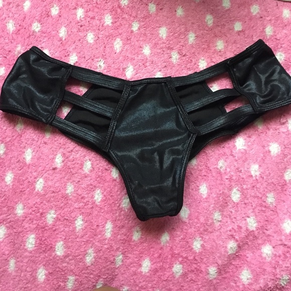 Cut Out Metallic Black Bottoms