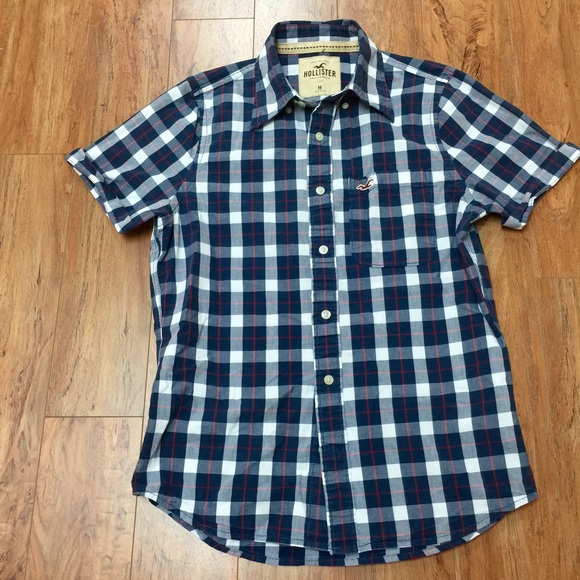 Men's Hollister plaid short sleeve button down