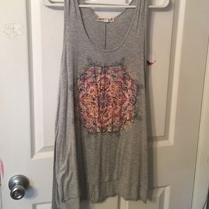 Gray Mandala Flowy Top