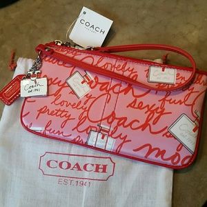 Coach Sateen Perfume Print Wristlet