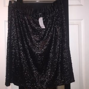 Black sequin skirt with slip attached