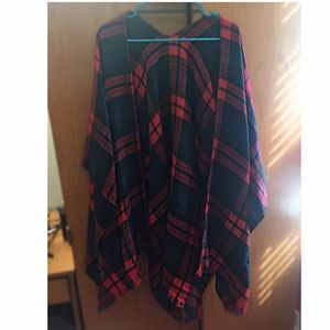 Plaid Wrap/ Poncho