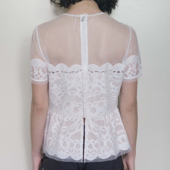 NWT BCBG Peplum Lace Top - Picture 2 of 4