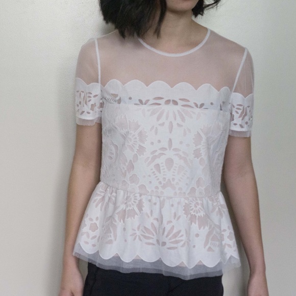 BCBGMaxAzria Tops - NWT BCBG Peplum Lace Top