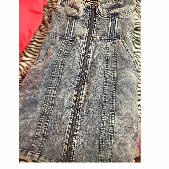 Acid Wash Denim Mini Dress