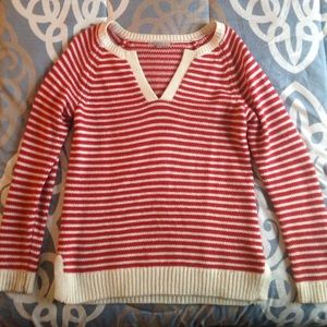 Red and white sweater