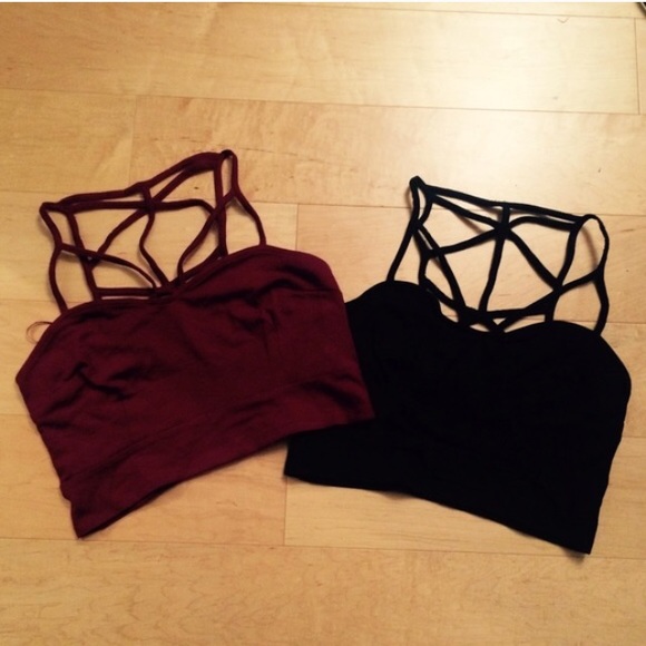 Brandy Melville Tops - NWT Set of 2 caged back bralette crop tops