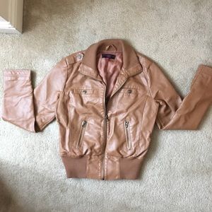 Brown faux leather jacket!
