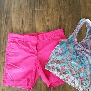 Hot pink shorts!