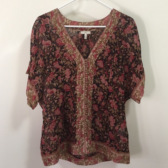 Joie 100 percent silk floral top, size medium